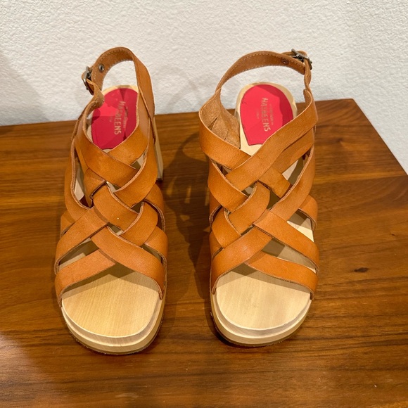 Swedish Hasbeens Vivi Platform Sandals Wooden Clog 37 70’s Retro - Picture 10 of 11